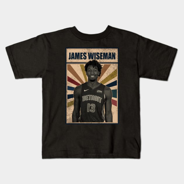 Detroit Pistons James Wiseman Kids T-Shirt by RobinaultCoils